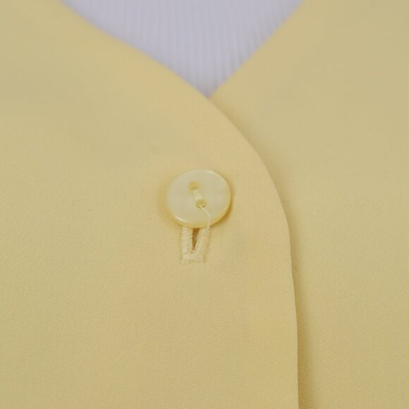 Vintage 90s Yellow Polyester Embroidered Blouse | size Large - Picture 10 of 12